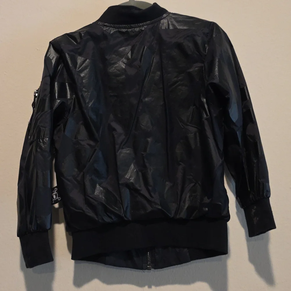 Nununu Bomber Jacket toddler size 3 Size 4  Size 3 4 Track Jacket Black Nylon
